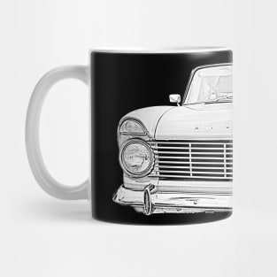 Hillman Super Minx 1960s classic car monochrome Mug